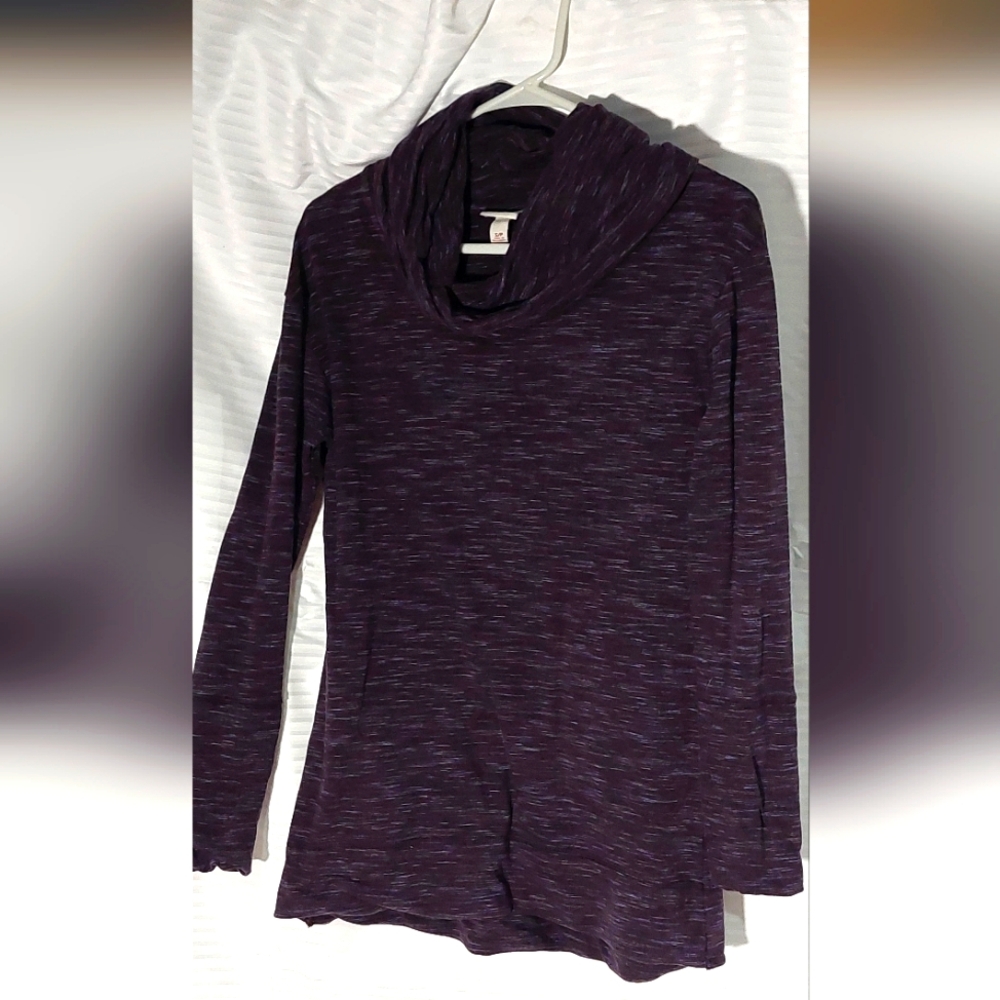 Merona Size Small Purple Cowl Neck Long Sleeve Top